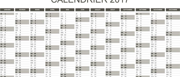 calendrier 2017