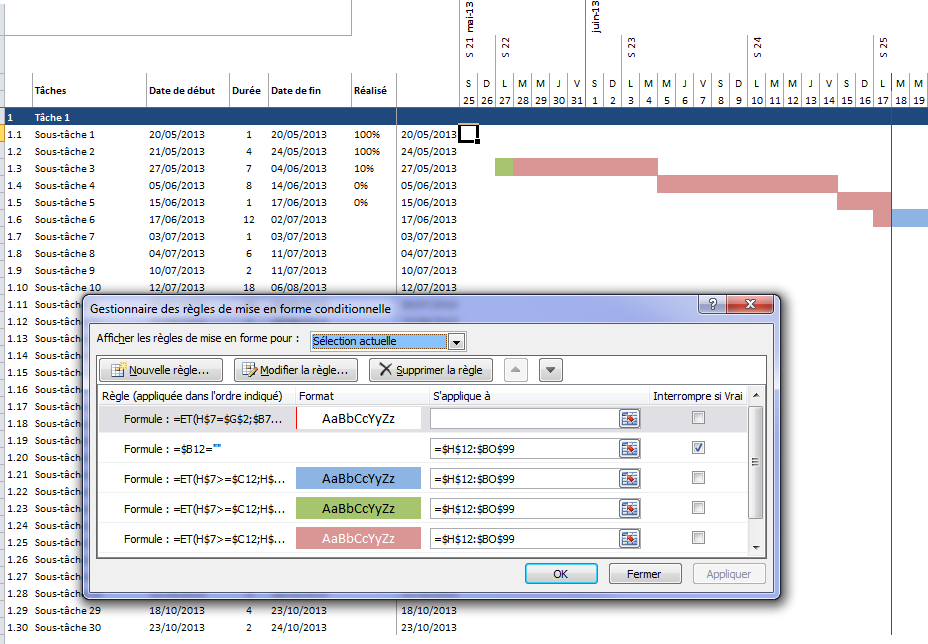 diagramme de gantt excel 2007 gratuit