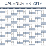 Calendrier Excel 2019 à télécharger